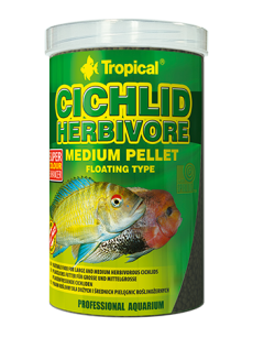 Tropical Pokarm dla ryb Cichlid Herbivore medium pellet 1000ml